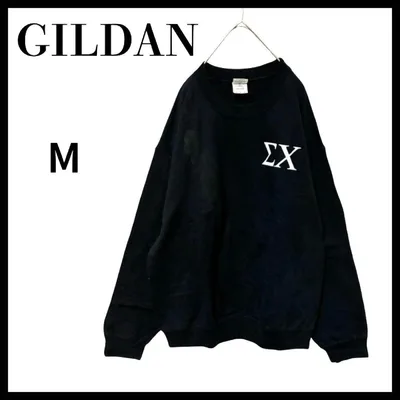 GILDANギルダン ΣXバックプリントスウェットブラックM