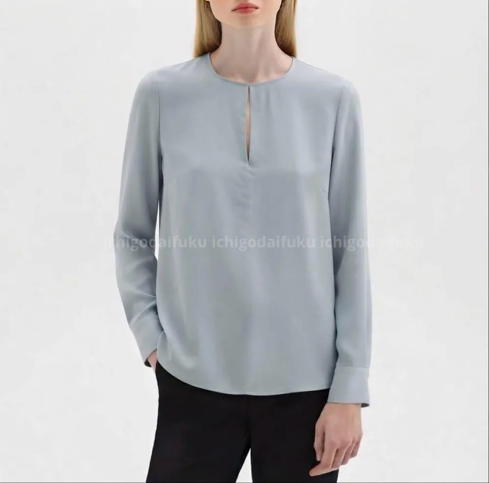 美品 SHALLOW GGT SLIT FRONT TUNIC ブルー ブラウス