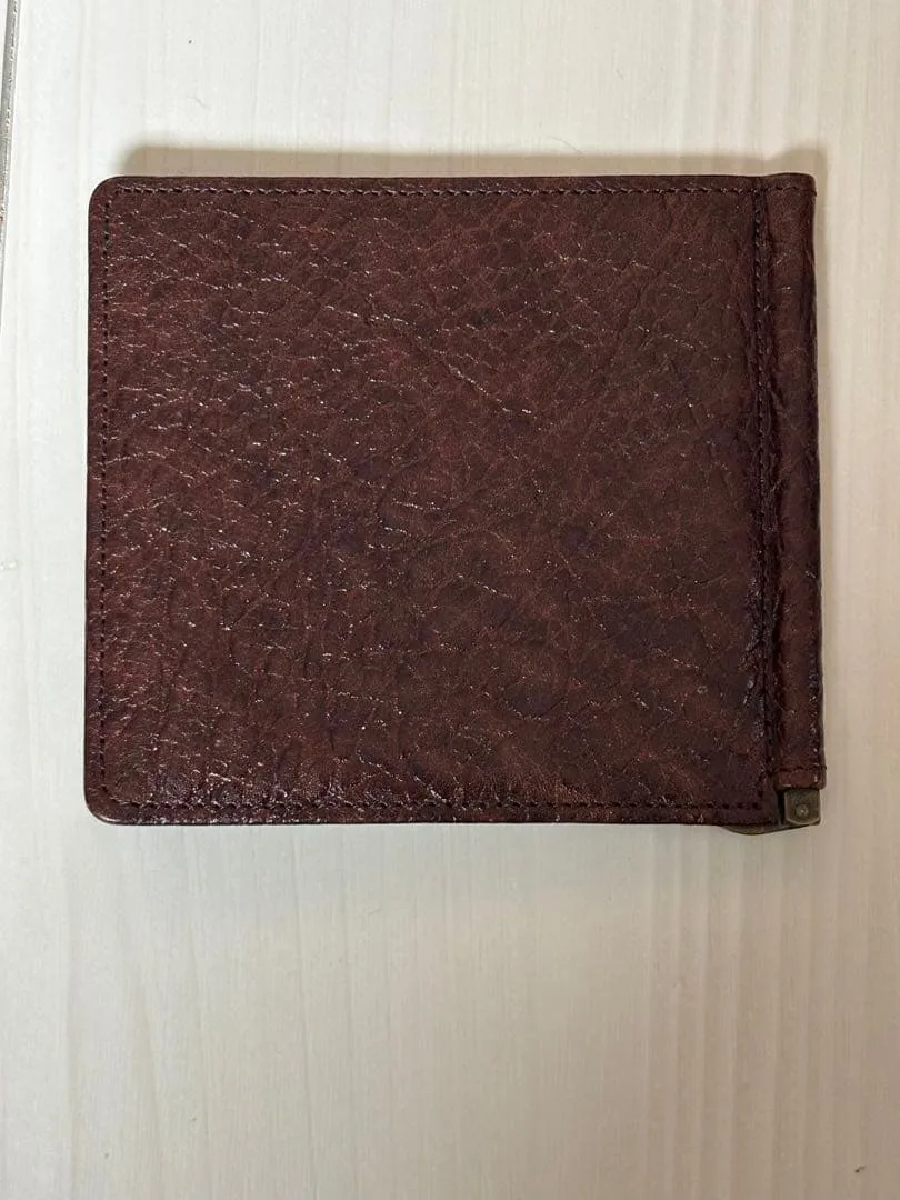 【美品】 コムサデモード メン マネークリップ 二つ折り財布 ダークブラウン
