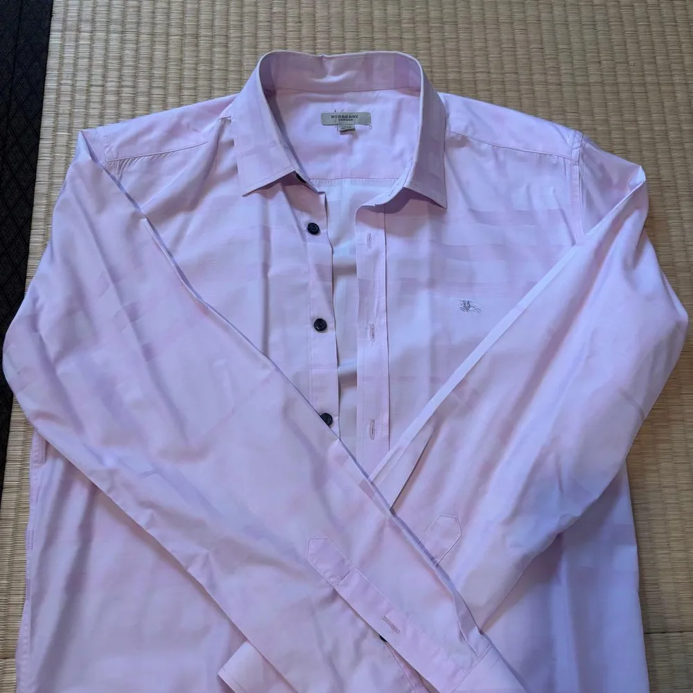 BURBERRY LONDON メンズ 長袖シャツ ピンク Lサイズ