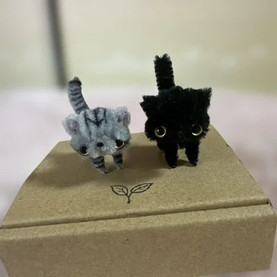 作家様作品・モールアート 猫 2体セット ミニチュア
