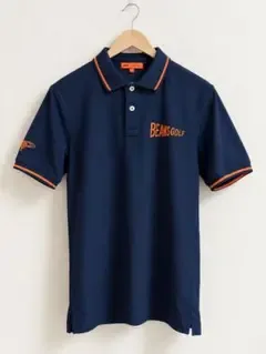 BEAMS GOLF ポロシャツ ネイビーオレンジ Lサイズ
