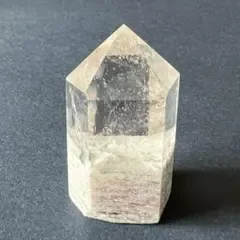 【高透明】ホワイト千層ガーデンクォーツ タワー 虹あり 幻想模様 天然石