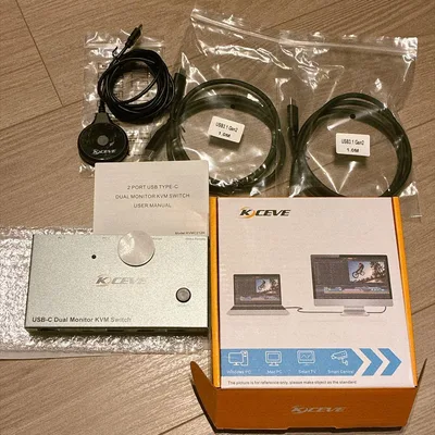 KCEVE USB-C デュアルモニター KVMスイッチ KVMC212H
