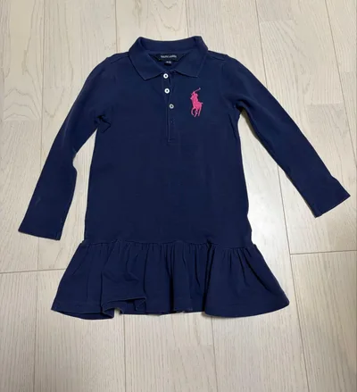 RALPH LAUREN ネイビー 長袖ワンピース 4T