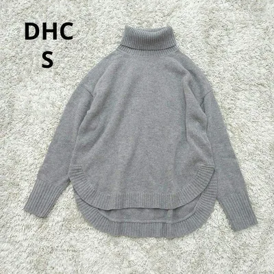 DHC タートルネックニット グレー 長袖 ラウンドヘム ゆったり ウール