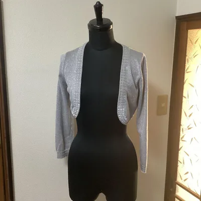 シルバーラメ入り長袖カーディガン COMME CA ISM