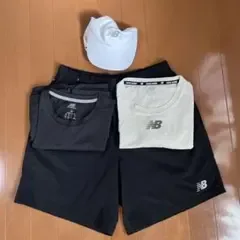ニューバランス ランニングシャツ ショートパンツ キャップ セット