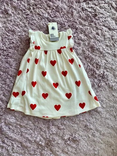 PETIT BATEAU ハート柄 ワンピース ロンパース