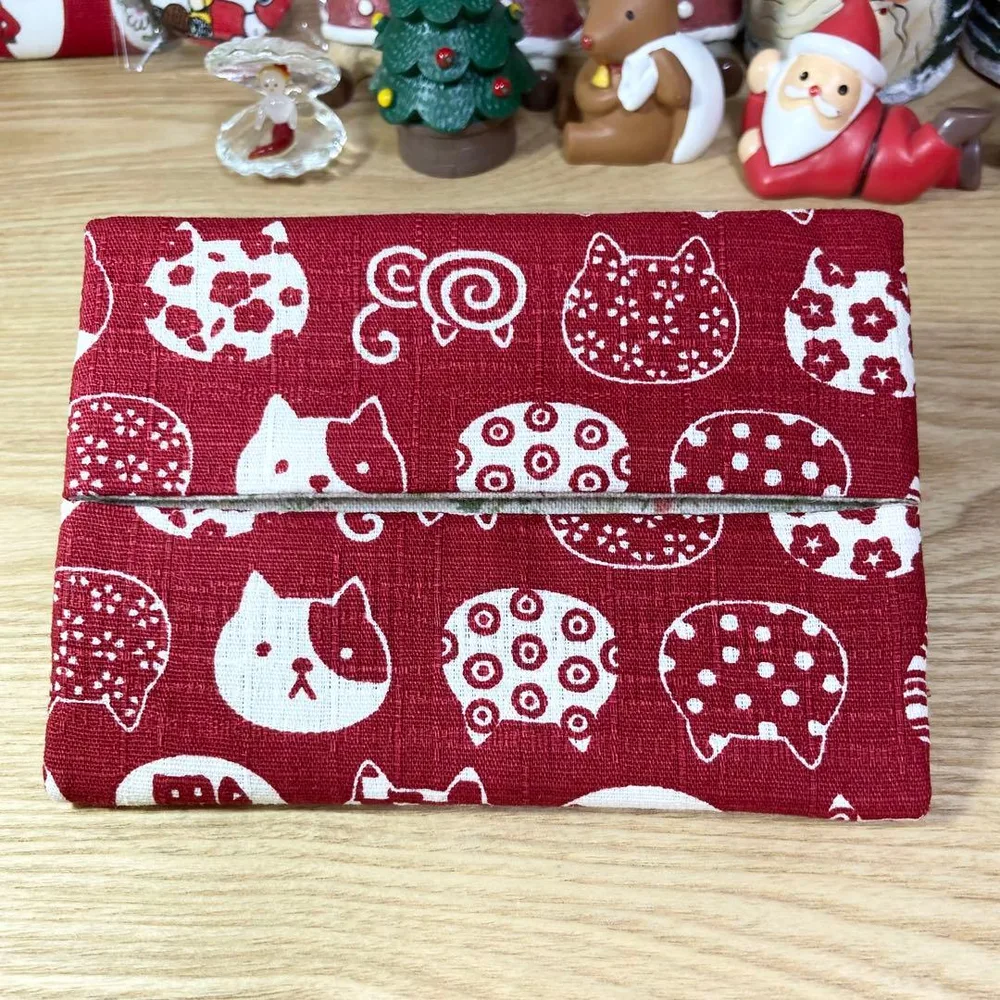 裏地付き ポケットティッシュケース ハンドメイド 猫柄 トビー折り生地