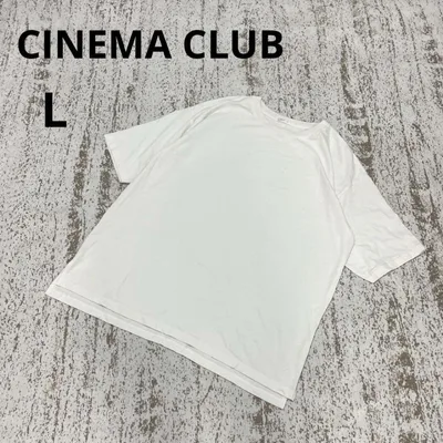 シネマクラブ Tシャツ 半袖 カットソー L 白 無地 コットン ゆったり