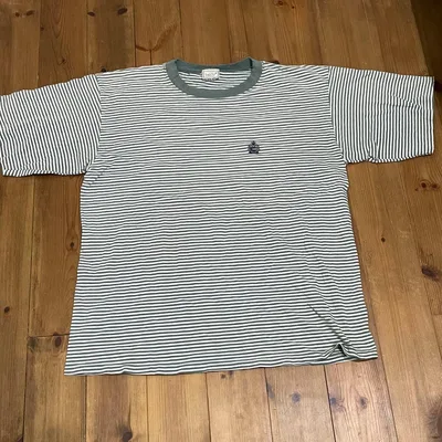 90s USA製 Bugle Boyボーダー Tシャツ 刺繍ロゴ XL相当 古着