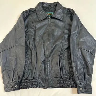 80s vintage Calliope 本革レザーブルゾン 黒 M 短丈