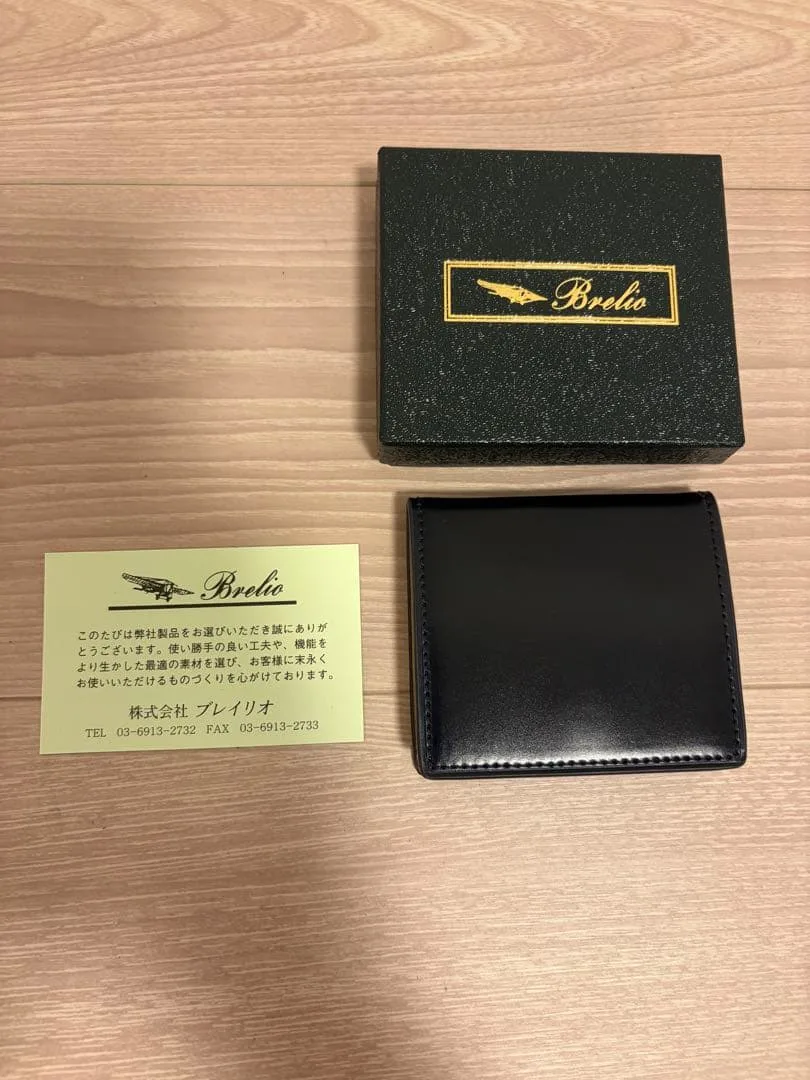 【未使用に近い】Brelio コインケース コードバン ボックス型 ネイビー