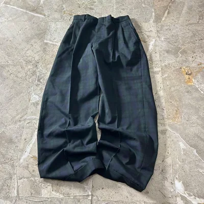 90s vintage 2 tuck wide check slacks Y2K