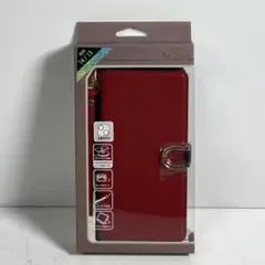 iPhone 13 14 15 スマホケース手帳型 新品 シンプル レッド/10