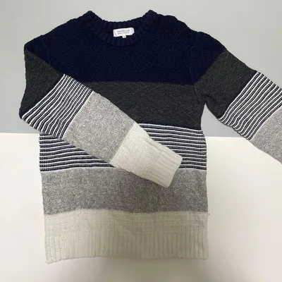 CREATION CUBE クルーネックニット ネイビー M