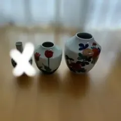 花瓶 2点セット 陶器製 フラワーベース 花柄