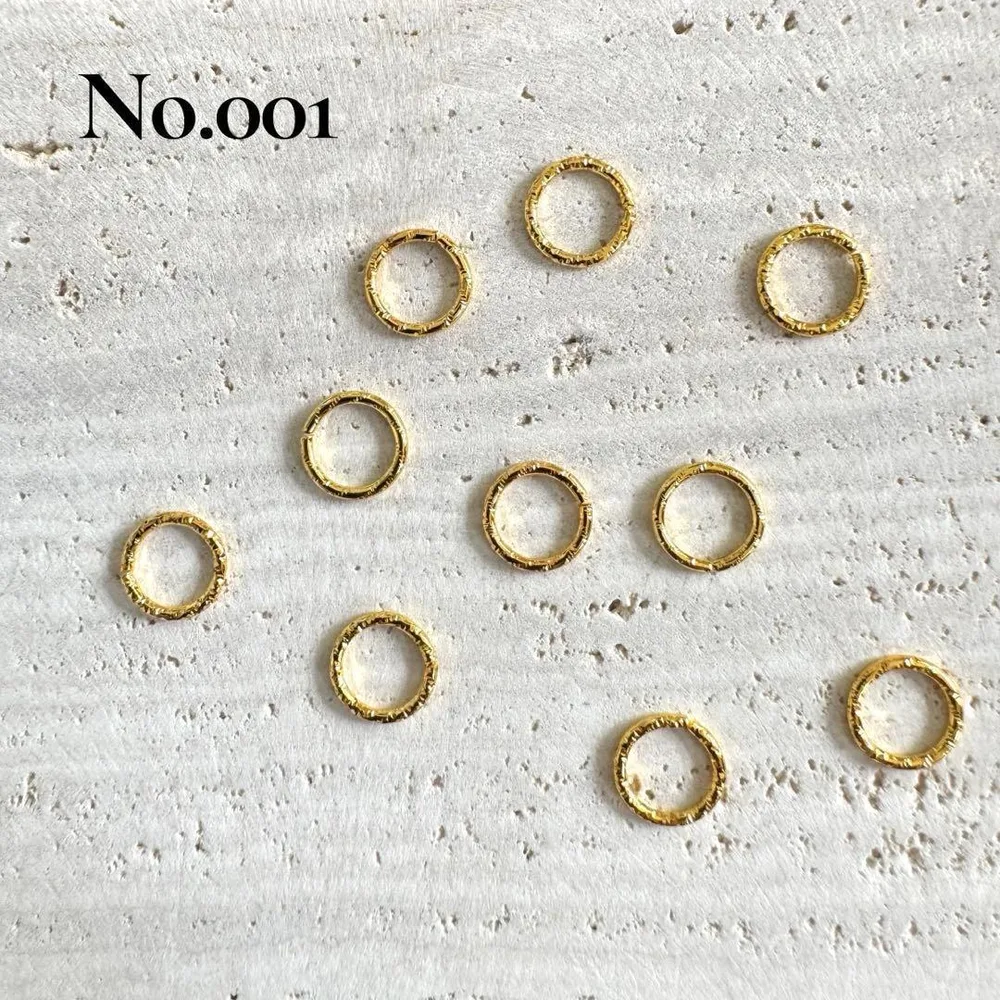アクセサリーパーツ デザイン丸カン ゴールド カット加工 50個 ハンドメイド