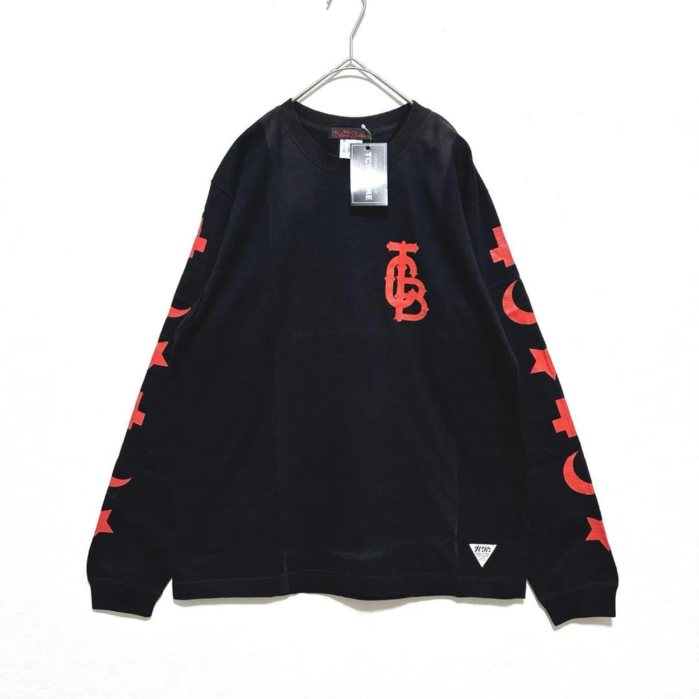 ザカルチャーブラザーズ 長袖Tシャツ 黒 M 綿100% 袖プリント ロゴ