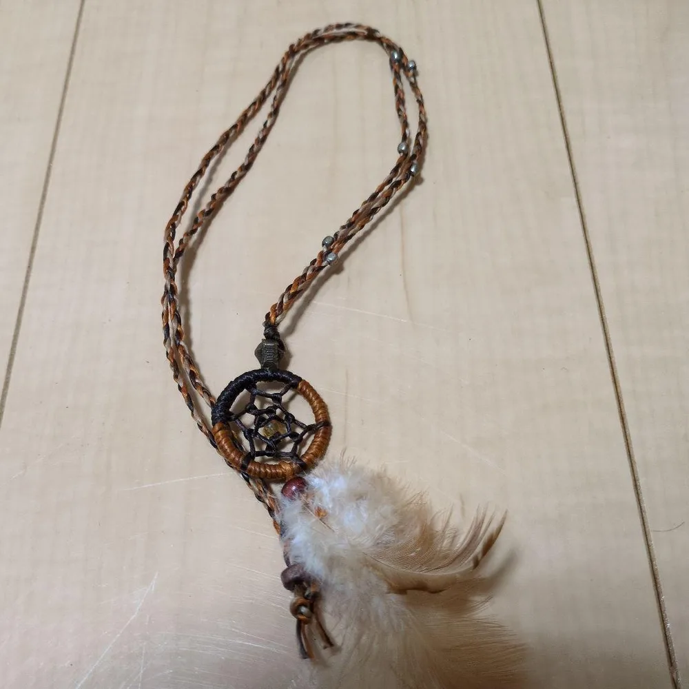 ドリームキャッチャー ネックレス フェザー付き