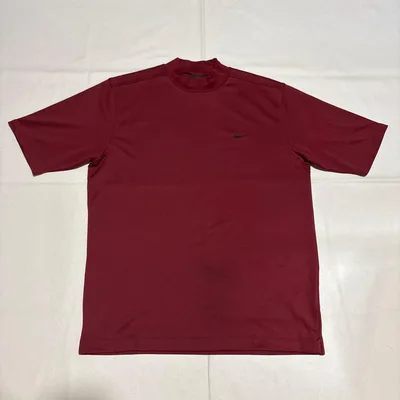 NIKE GOLF モックネック tシャツ M ボルドー y2k city 短丈
