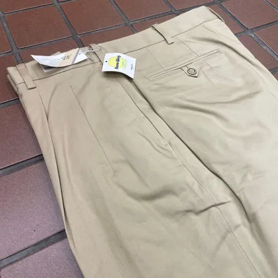【新品w91 XL】ベージュ系ゴルフパンツ メンズスラックス ビジネス 綿使用