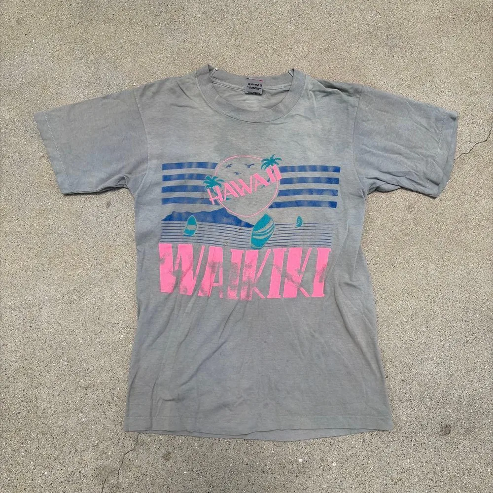 【90s USA製】フルーツオブザルーム ハワイ ワイキキ Tシャツ シングル