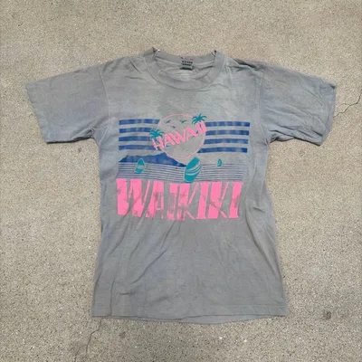 【90s USA製】フルーツオブザルーム ハワイ ワイキキ Tシャツ シングル