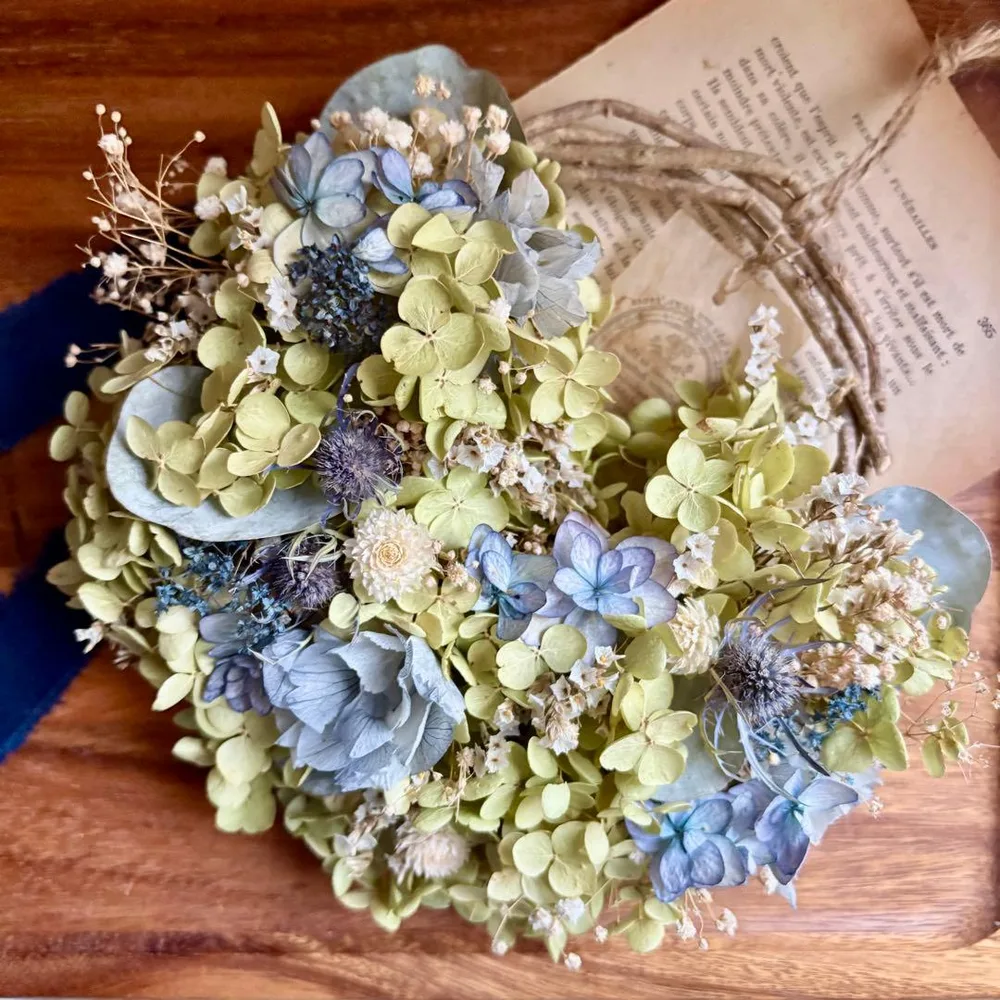 アナベル 紫陽花 ナチュラルリース ユーカリ ドライフラワー インテリア雑貨