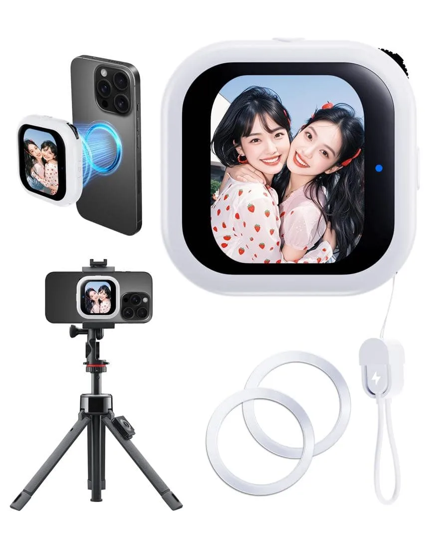スマホ自撮りモニター 外カメラ 背面カメラ 外部ディスプレイ 超薄型 軽量
