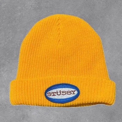 USA製 STUSSY ニット帽 ビーニー イエロー