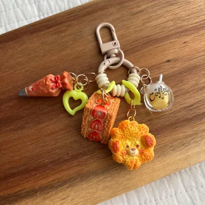 じゃらじゃらキーホルダー 犬パン いちごサンドチョコ 生チョコクリーム