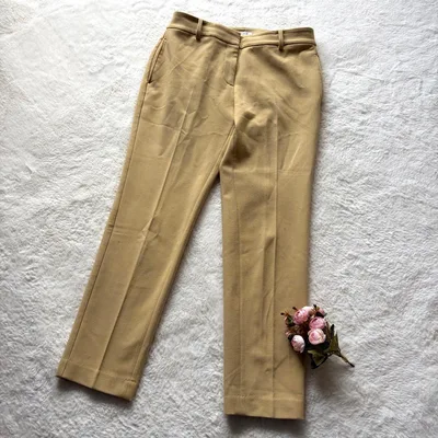 PLST プラステ◇スラックス テーパードパンツ イエロー 黄色 きれいめ L