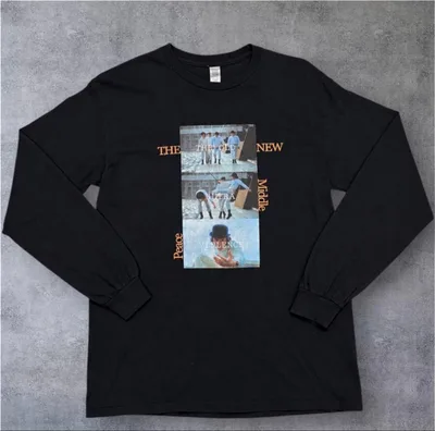 黒 ロンT 長袖Tシャツ フォトプリント グラフィック ストリート Y2K 古着