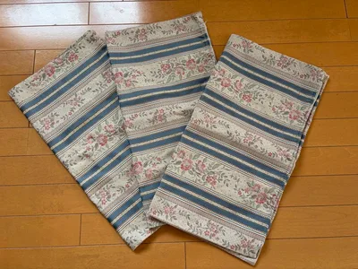 座布団カバー ベージュ 花柄 55×58センチ 3枚セット