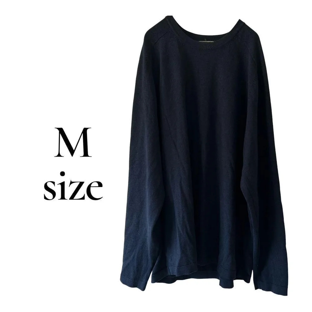 クルーネック 長袖Tシャツ ロングTシャツ 無地 シンプル Mサイズ