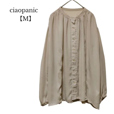【ciaopanic/チャオパニック】ブラウス 長袖 薄手 ベージュ Mサイズ