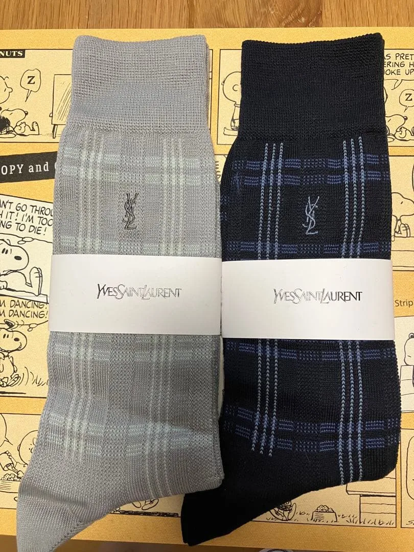 YVES SAINT LAURENT メンズ ソックス 2足セット