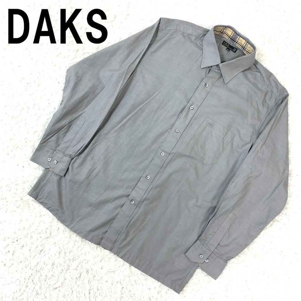 DAKS ダックス 長袖シャツ グレー コットン100% L B5055