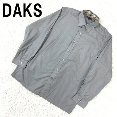 DAKS ダックス 長袖シャツ グレー コットン100% L B5055