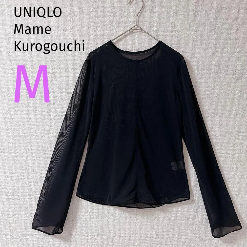 【UNIQLO Mame Kurogouchi】シアークルーネックシャツ 黒 L