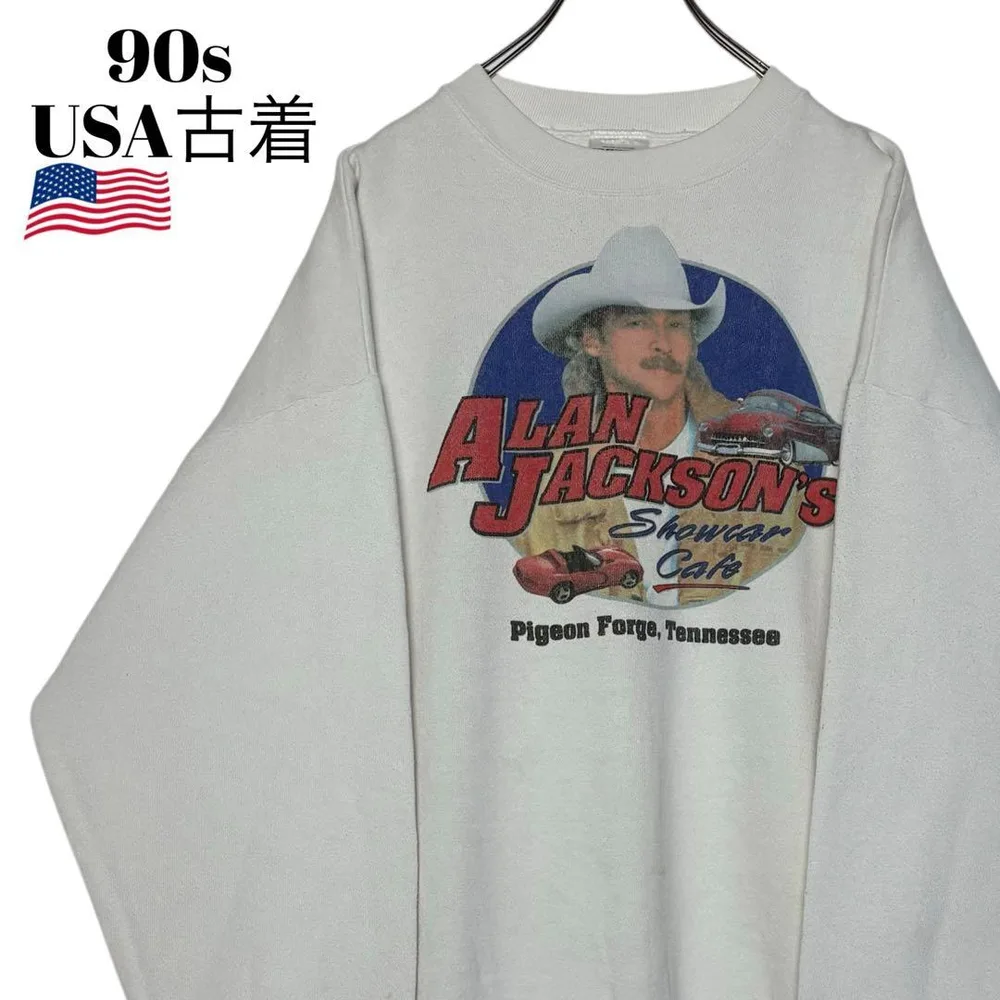 90s USA古着TULTEXトレーナー 白 XL ローカルショップスウェット
