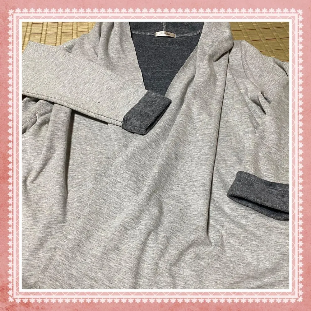 associer ロングカーディガン グレー バイカラー