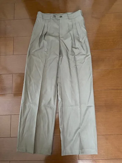 タック入り ワイドパンツ レディース