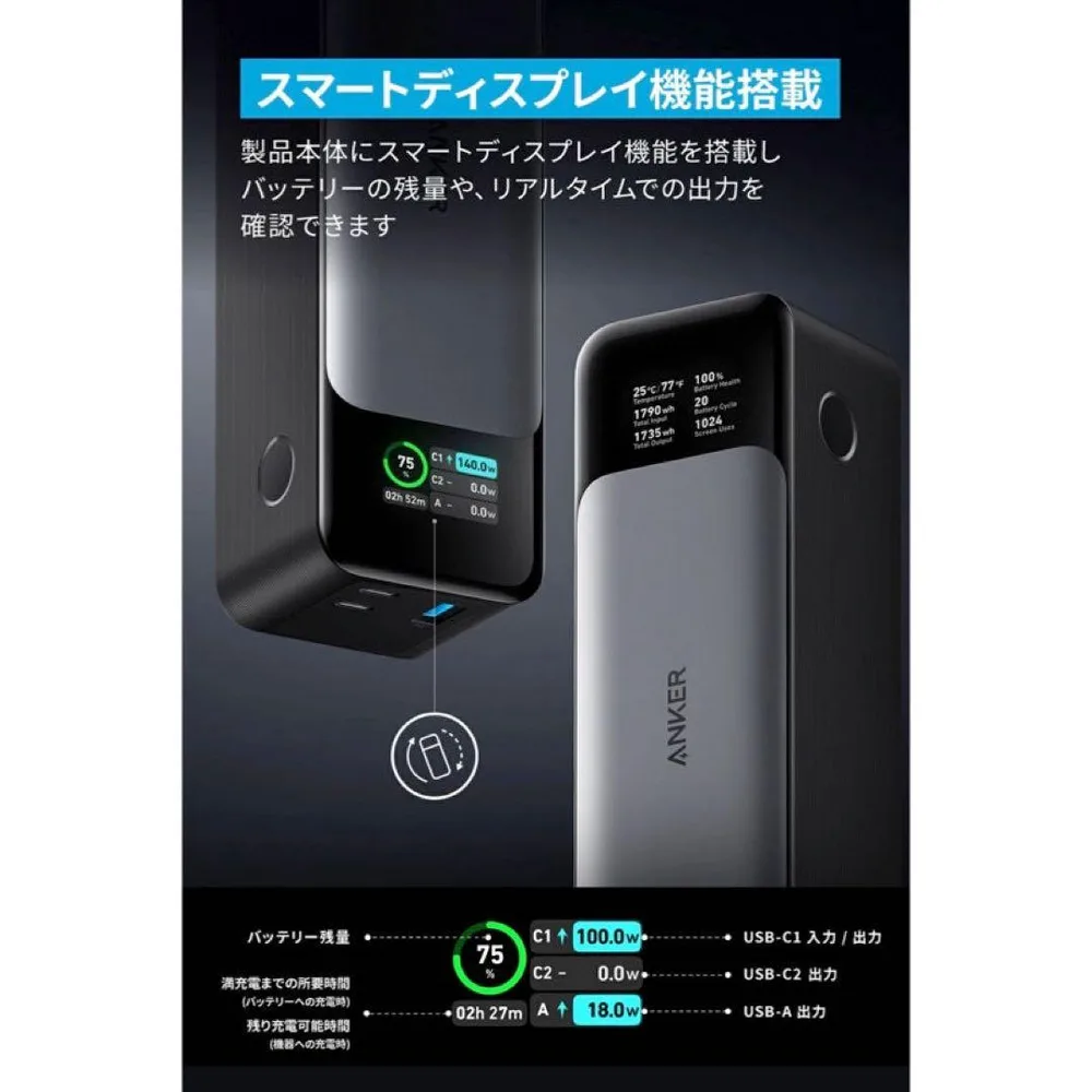 Anker737 Power Bank 140W・24000Ah