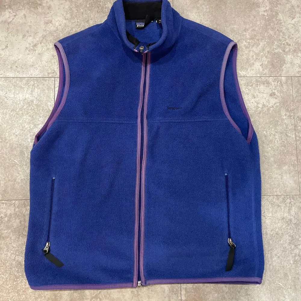 patagonia フリース ベスト L 青 USA 90s