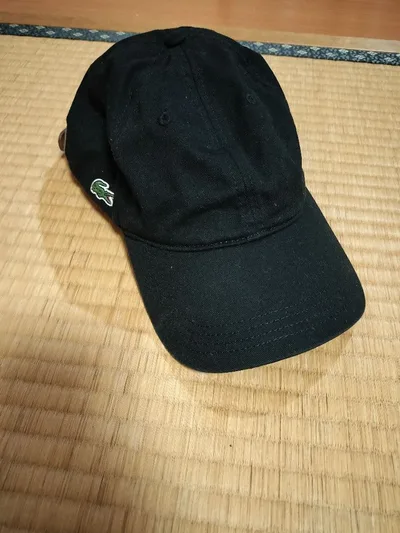 LACOSTE キャップ ブラック レザーベルト