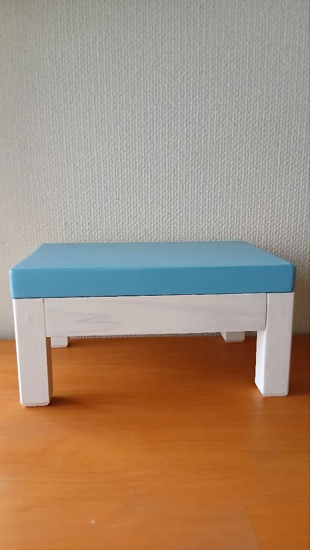 ❬新品⭐ハンドメイド❭ 木製踏み台 新品 ❬送料込み ブルー❭
