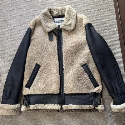 【美品】革ジャン ムートンコート レザージャケット メンズ Lサイズ相当